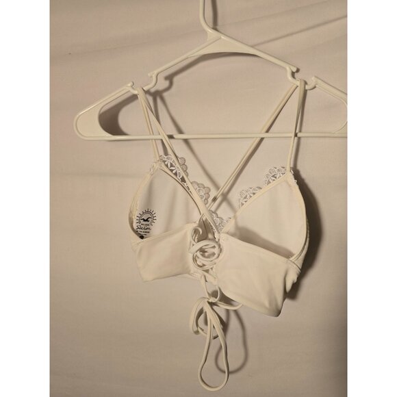 Hollister Swim White Hot Bikini To Swimsuit Womens Size XS Juniors Lace Up - Picture 2 of 2